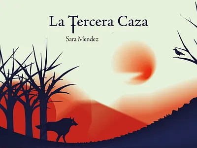 La Tercera Caza 2d bosque forest gradient graphic design illustration ilustrator raven vector wolf