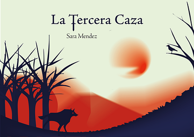 La Tercera Caza 2d bosque forest gradient graphic design illustration ilustrator raven vector wolf