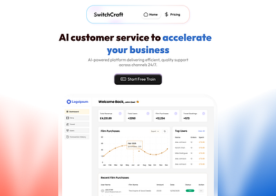 SwitchCraft: Modern SaaS Landing Page Concept figma figma design hero section design landing page saas ui design