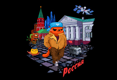 Print for the Popmerch clothing brand (2025) dribbble emblem graphic illustration russia symbol vector