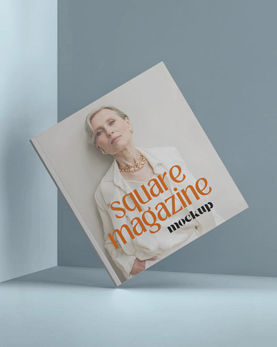 Free Square Magazine Mockup 3d animation branding graphic design logo magazine mockups motion graphics ui