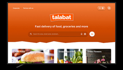 DailyUI #012 : E-commerce Shop (Talabat Redesign UI Exploration) branding casestudy dailyui deliveryapp design designchallenge figma illustration landingpageredesign logo talabat uaetech ui uiux uxdesign