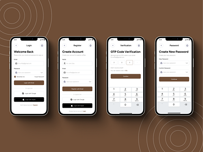 Modern Mobile App Authentication androiddesign appauthentication appui authenticationui cleandesign cleanui design figmadesign forgotpassword iosdesign loginscreen mobileappdesign modernui otpverification signupscreen ui