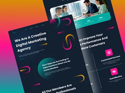 Digital Marketing Agency Landing Page agencywebsite conversionoptimization creativeagency creativedirection designdaily digitalmarketing figmadesign herosection landingpagedesign marketingagency responsivedesign seoagency socialmediamarketing startupwebsite uidesign uxdesign webdesign websiteconcept websitelandingpage webui