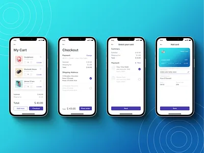 Modern Product Cart & Checkout cart scree cart ui checkout page design checkout process ecommerce app minimal ui mobile payments modern app design online store product cart shop shopping app store app ui