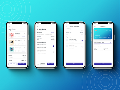 Modern Product Cart & Checkout cart scree cart ui checkout page design checkout process ecommerce app minimal ui mobile payments modern app design online store product cart shop shopping app store app ui