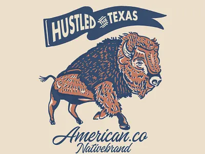 Hustled the Texas adobe illustrator american behance branding buffalo cow cowboy design donaldtrump drawing dribbble graphic design hustled illustration logo procreate texas usa