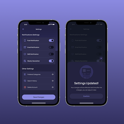 Modern Settings Screen UI appinterface branding cleanui darkmodeui design figmadesign minimalapp mobileappdesign mobileui modernui productdesign settingsscreen settingsui ui uiux uiuxdesigner userinterface uxdesign