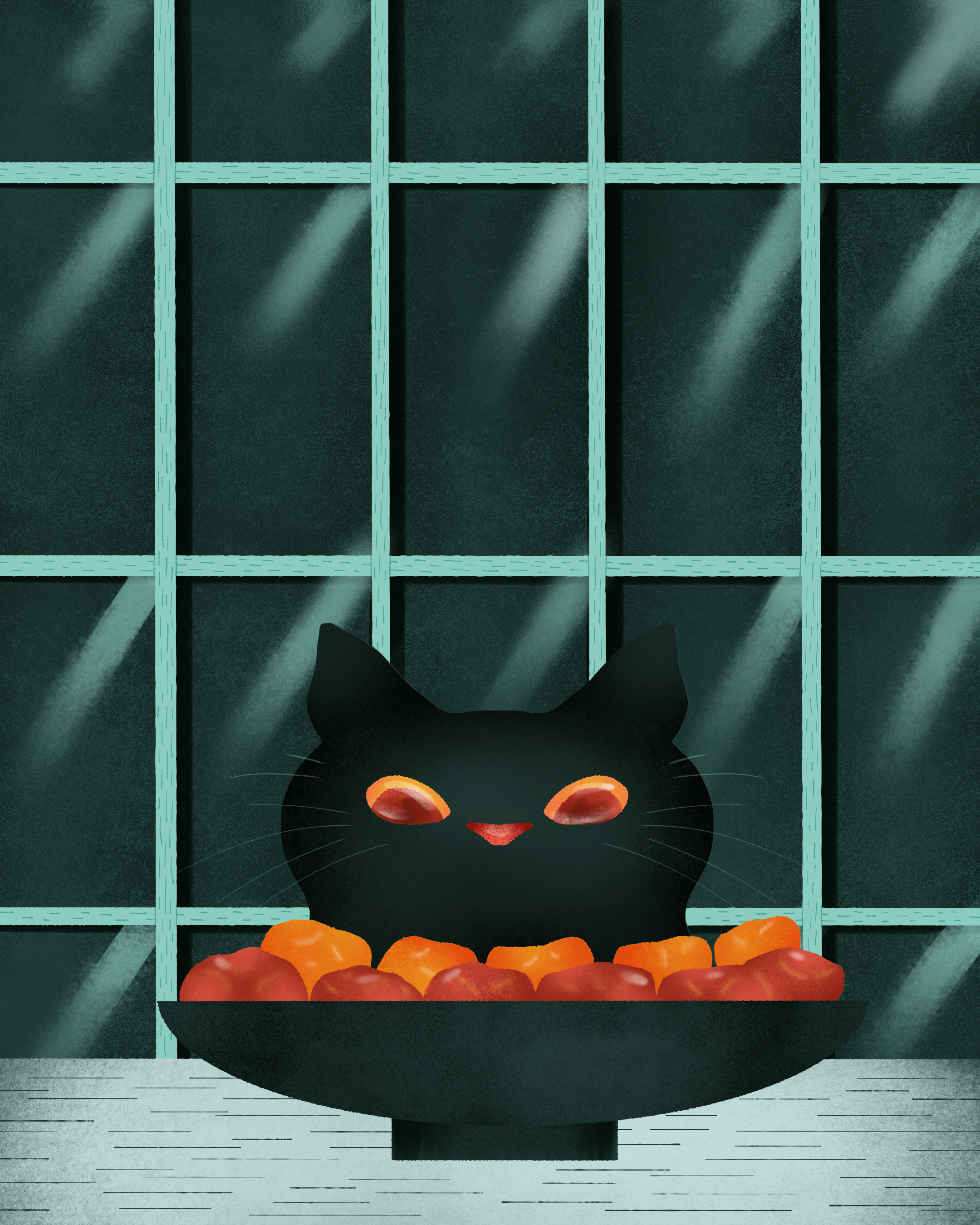 Umeboshi animal branding cat editorial illustration graphic design illustration poster