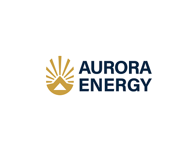 Aurora Energy – Mining Company Logo Concept aurora branding company concept corporate design identity logo mining mountain sell sun triangle unused visual wordmark