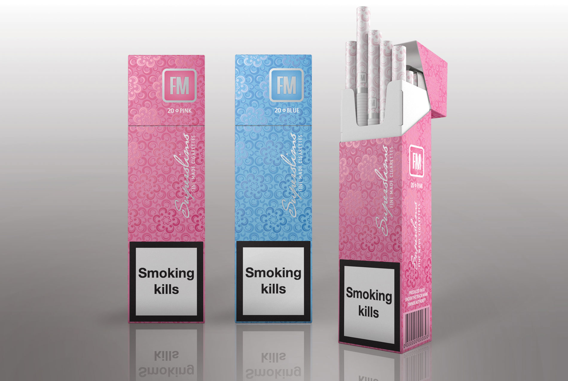 FM Cigarettes Superslim - design box design branding cigarettes design design packaging design print design