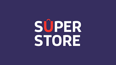 U + Shopping Bag logo letter logo mark negative space super