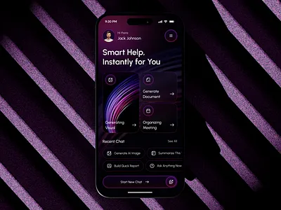 AI Assistant Mobile App UI – Smart, Personal, Always-On ai ai app design ai assistant app app design artificial intelligence chat bot future ui ios mobile mobile app product design smart app task manager app voice assistant app