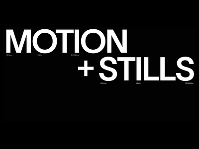 Motion + Stills Production Company Branding brand brand identity branding color contrast company company branding dark dark background dark mode design motion graphics stills typo typographic design typography