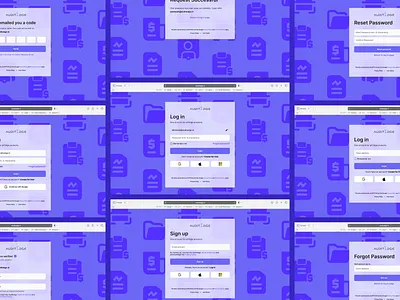 Authentication Screens - Login, Signup, Forget Password, OTP apple login authentication authentication pages authentication screens design fintech forget password google login google sign in graphic design login microsoft login otp saas signin signup