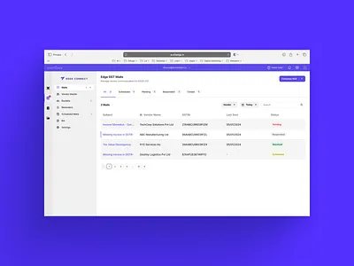 Send Mail - Table - List - B2B - Fintech b2b design email fintech gmail graphic design list saas send mail table ui