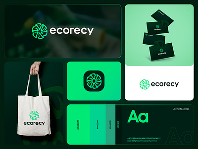 Ecorecy Logo Design brandidentity branding design ecofriendlybrand ecolifestyle ecologo logo logobranding logoinspiration modernlogo natureinspireddesign recyclingideas sustainabledesign visualidentity