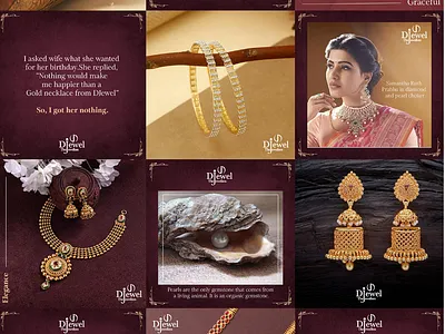 DJewel Social Media bridal jewellery branding custom bridal jewellery graphics gold jewellery instagram design jewellery brand visual identity luxury jewellery campaign design