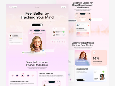 Health App Website ai ai tracker ai website app landing page design health health app health tracker health website landing page medical saas saas website web web design website