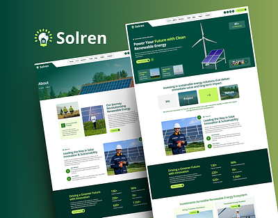 Solren — Solar & Renewable Energy Elementor Template Kit carbon neutral clean energy clean tech eco friendly elementor energy efficiency green business green energy landing page landingpage renewable renewable energy smart energy solar energy solar panels solar power sustainability ui webdesign wordpress