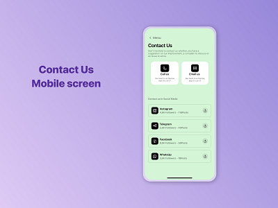 UI Challenge Day 30 - Contact us mobile screen design