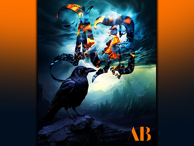 Alter Bridge - A Storm Approaches - Concept/Fan Art alter bridge bird black bird blue crow dark skies lightning mark tremonti metal mountains myles kennedy orange purple rock storm thunder