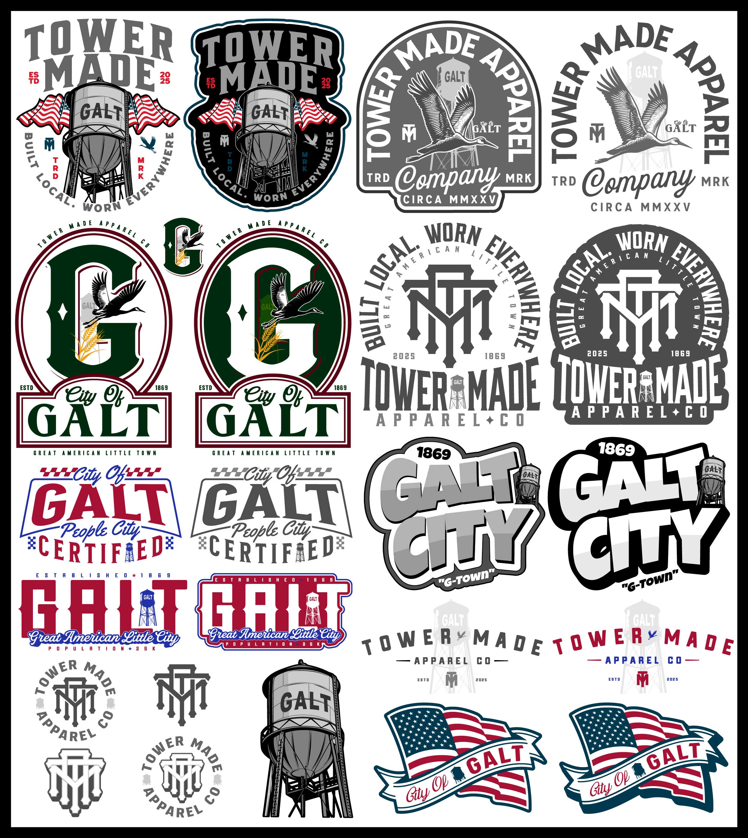 Tower Made Apparel Co - Design pack badge design character design graphic designer hand drawn logo design monogram