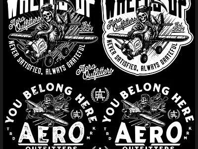 Aero Outfitters - T-Shirt Design Pack badge design clothing line hand drawn illustrator mascot mascot design monogram vintage design