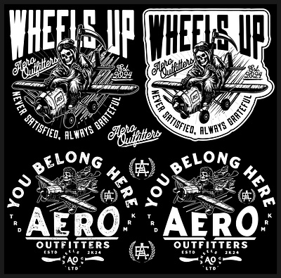 Aero Outfitters - T-Shirt Design Pack badge design clothing line hand drawn illustrator mascot mascot design monogram vintage design
