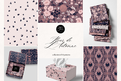 Fall patterns with French chic branding design fall floral floral pattern graphic design illustration luxury pattern pattern