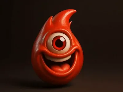 Vodafone Character Design character emoji face happy one eye smiley vodafone