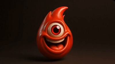 Vodafone Character Design character emoji face happy one eye smiley vodafone