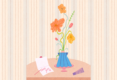 Still Life 01 art artwork design flower handcream illust illustration ipad letter love nature pattern pencil photoshop series stilllife table tweetyheather vase wallpaper