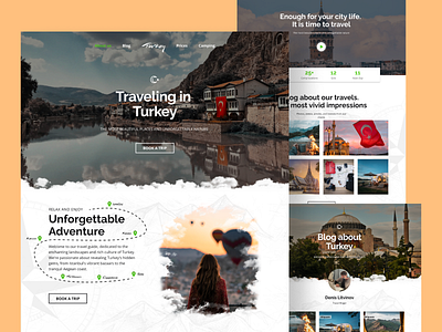 Discover Turkey – Travel Website UI Design booking cappadocia design istanbul landing page modern web responsive design tourism travel agency trip planner turkey ui ui design ux ux design vacation webdesign website