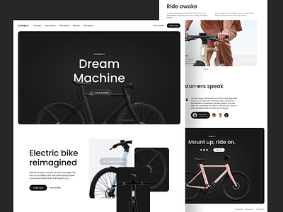 Cowboy Bike — Minimalist E-commerce Website UI bicycledesign bikeui bikewebsite darkmodeui dribbbleweeklywarmup figmadesign landingpagedesign microinteractions minimalui responsivewebdesign rideinstyle typographydesign uidesign uxui visualdesign webdesign