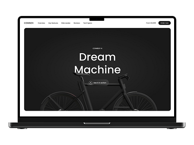 Premium Bike Website for Cowboy — Minimal UI Design bicycledesign bikebrand bikeui bikewebsite darkmodeui designforspeed dribbbleweeklywarmup ecommerceui figmadesign landingpagedesign microinteractions minimalui productpage productshowcase responsivewebdesign typographydesign uidesign uxui visualdesign webdesign