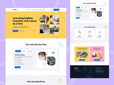 Online Tutoring Platform Web Design – Clean & Modern UI ai landing page clean coursewebsite edtech education elearning figmadesign home page landing page landingpage learningplatform onlinetutoring responsiveui studentportal tutoringplatform ui uxuidesign webdesign