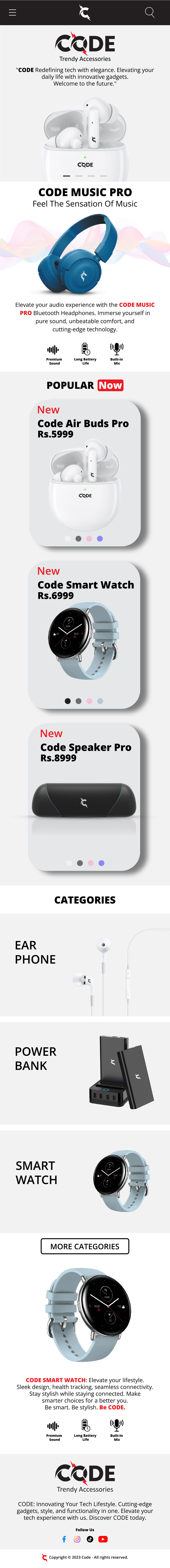 CODE GADGET UI (CELLPHONE VIEW) branding graphic design ui