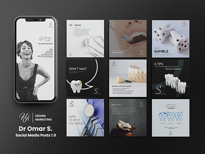 Dentist's Social Media Posts 1.0 - Dr. Omar S. brand design branding dentist dentists design graphic design patients posts social media posts