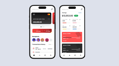 Fintech Mobile App Concept budget fintech producyivity sass ui ux