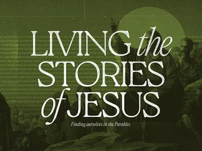 Living the Stories of Jesus – Sermon Series cover design graphic design series sermon typography