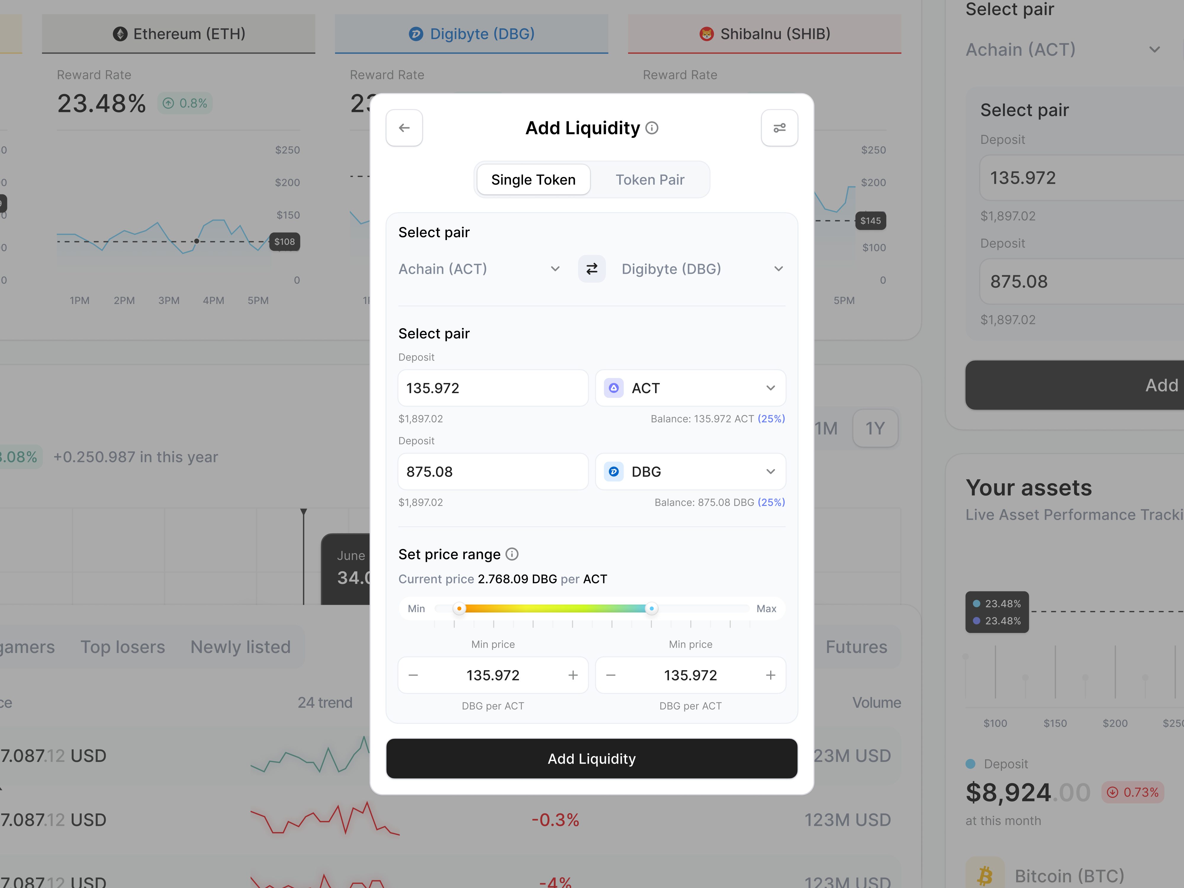 Example of 📱 Crypto Mobile App – Add Liquidity Modal