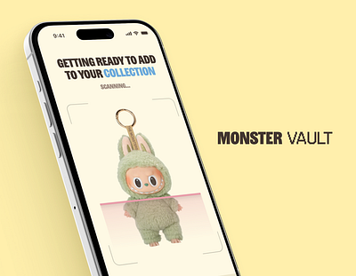 Labubu Collector App: Monster Vault app collectible collection collector concept doll figma iphone labubu minimal mobile mobile app monster scan toys ui user friendly ux