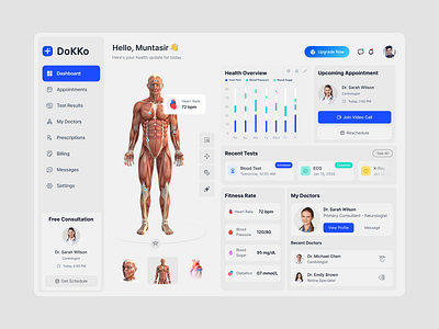 AI Based Medical Healthcare - Patient Dashboard ai based medical app branding dashboard design graphic design healthcare healthtech hospital dashboard logo medical medicaldashboard minimal patient dashboard patientportal saasdesign ui ux vector webdashboard