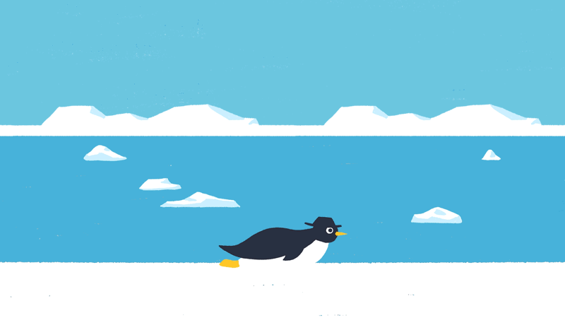 A Penguin's Breakfast aftereffects animation antarctica fish gif animation iceberg motion graphics penguin seal