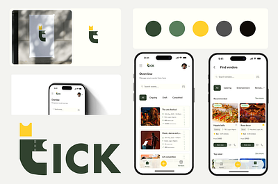 Event ticketing and vendor sourcing app app branding event figma graphic design tickets ui visualdesign