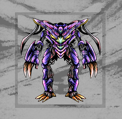 Violet Cat Mech character design futuristic robot robot concept robot illustration sci fi symmetrical design symmetry tech design