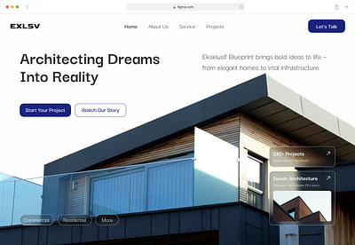 EXLSV - Architecture Landing Page UI Animation 2025 architecture dashboard design design landing page motion graphics ui ui animation ui design uiux user experience user interface ux ux design web design website