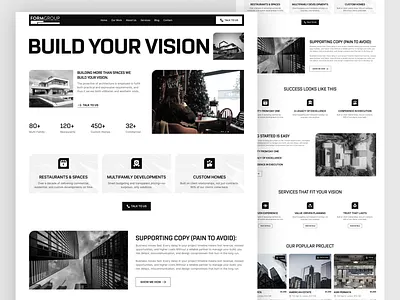 New Web Design Concept — Construction Architecture Landing Page 3d animation branding creativ desgine landing page graphic design logo mordan motion graphics ui ui ux website