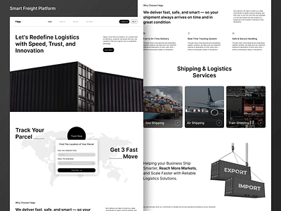 Smart Freight Platform - Website Design cleanwebinterface export exportimportwebsite falgowebsite forwarderwebsite freightwebsite globaltradesolution import importexportdashboard logisticsplatformdesign minimallogisticsdesign modernuxdesign responsivedashboard smartfreightui supplychainui ui uiuxdesign user experience user interface